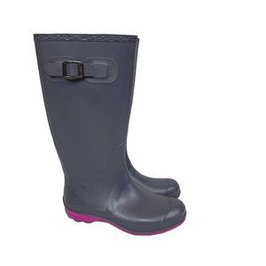 Kamik Olivia Gray Tall Waterproof Rain Boots Womens size 6